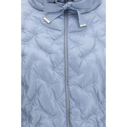 Puffer Jacket by Herno for women in polyester & goose-down blue showcases a bohemian silhouette, artfully detailed with a bohemian and signature pockets & insulated for a truly bohemian finish.
