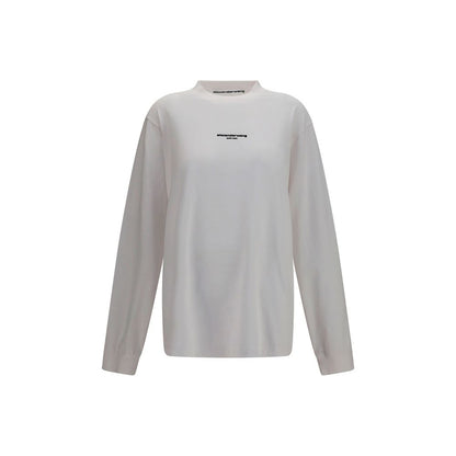 T-Shirt by Alexander Wang for women in cotton white features an edgy silhouette, meticulously detailed with a sophisticated long-sleeve and crew neckline for a truly edgy finish.