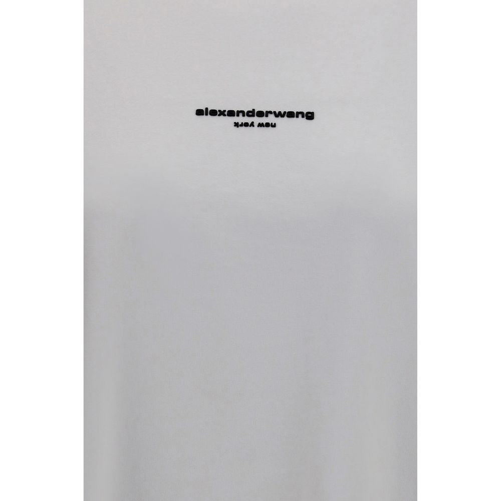 T-Shirt by Alexander Wang for women in cotton white showcases a fashionable silhouette, elegantly detailed with a fashionable and for a sophisticated, high-fashion look.
