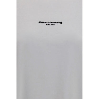 T-Shirt by Alexander Wang for women in cotton white showcases a fashionable silhouette, elegantly detailed with a fashionable and for a sophisticated, high-fashion look.