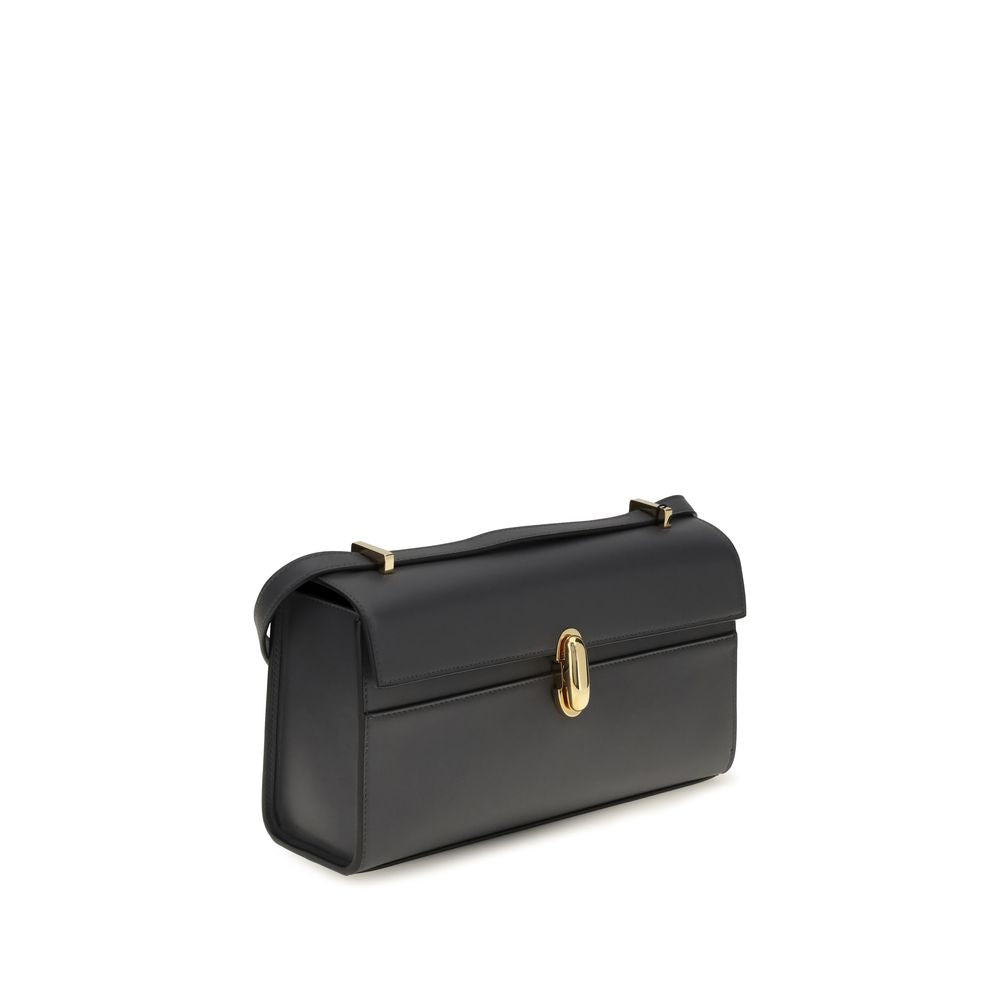 Shoulder Bag by Savette for women in bos taurus calf leather gray & signature features a effortless chic silhouette with a secure snap, ample built-in-compartments, and versatile shoulder-strap & handle for a effortless chic finish.