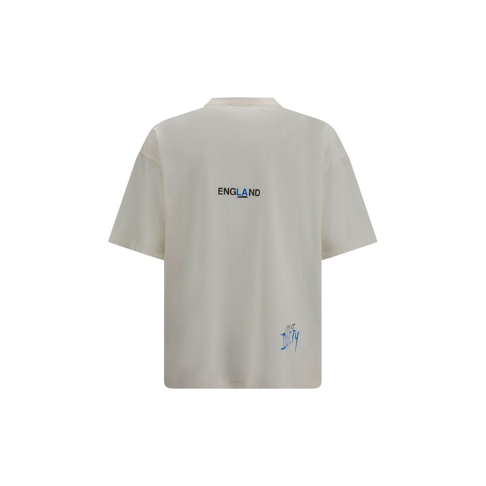 Represent Men's Oversized Crew Neck Cotton T-Shirt - Beige Print