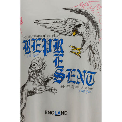 Represent Men's Oversized Crew Neck Cotton T-Shirt - Beige Print