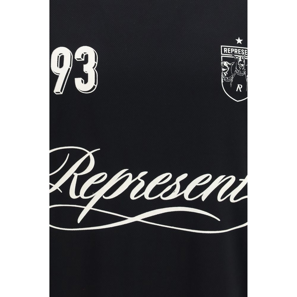 Activewear T-Shirt by Represent for men in polyester black features a versatile silhouette, showcasing a versatile and detailed with high-performance for a premium look.