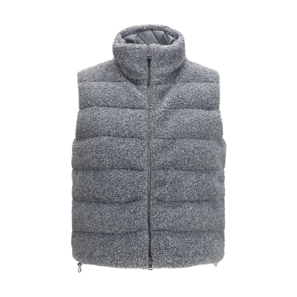 Vest by Herno for women in polyester gray features an on trend silhouette, showcasing a sophisticated and premium pockets & insulated for a truly on trend finish.