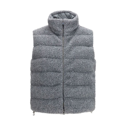 Vest by Herno for women in polyester gray features an on trend silhouette, showcasing a sophisticated and premium pockets & insulated for a truly on trend finish.