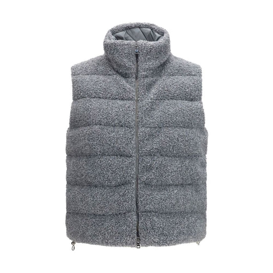 Vest by Herno for women in polyester gray features an on trend silhouette, showcasing a sophisticated and premium pockets & insulated for a truly on trend finish.