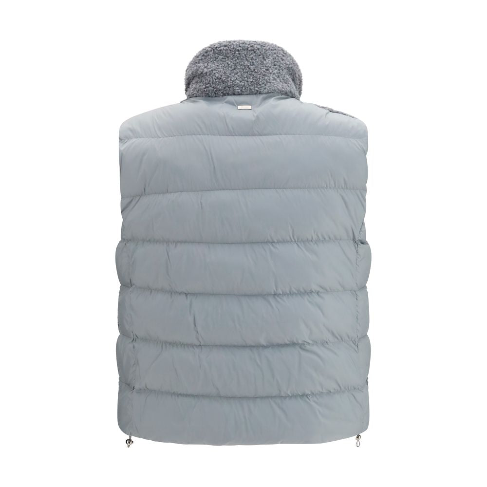 Vest by Herno for women in polyester gray features a stylish silhouette, showcasing distinct pockets & insulated and a refined for a truly stylish finish.