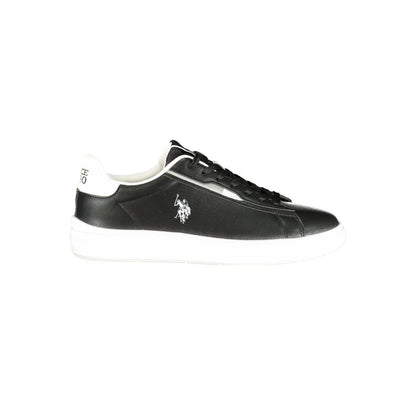Athletic Sneakers by U.S. POLO ASSN. for men in polyester & polyurethane black & print presents a sleek silhouette, perfectly capturing the athletic style essence of Men's Athletic Polyester & Polyurethane Sneakers with its sleek design and premium finish.