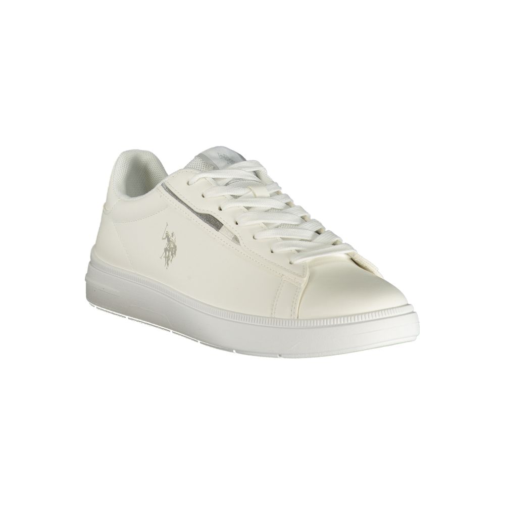 Athletic Sneakers by U.S. POLO ASSN. for men in polyester & polyurethane white & print features an architectural silhouette from the Men's Athletic Polyester & Polyurethane Sneakers collection, showcasing a architectural athletic style for a architectural look.