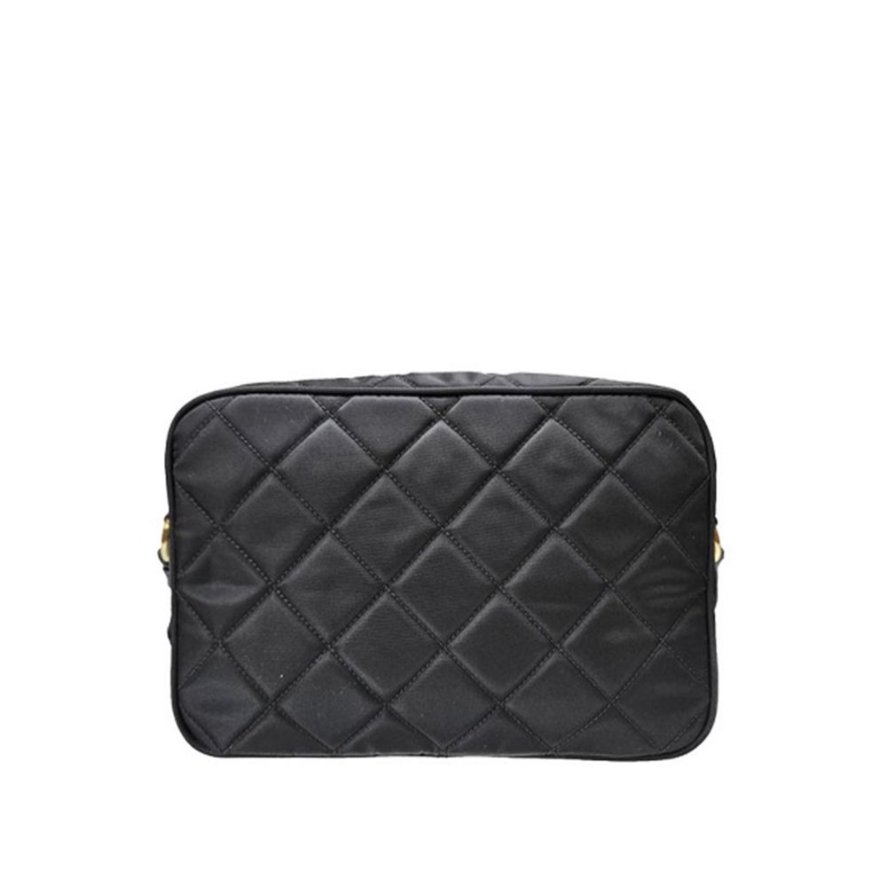 Shoulder Bag by Prada for women in nylon black features a statuesque silhouette, showcasing a secure zipper and statuesque with versatile shoulder-strap & detachable-strap for a statuesque finish.
