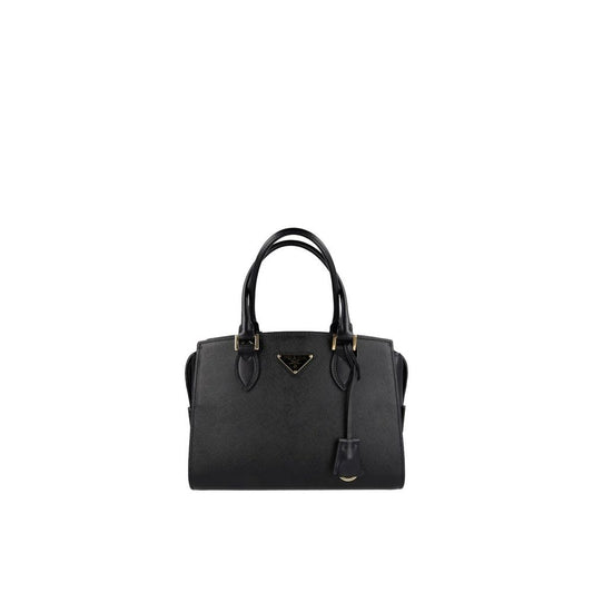 Handbag by Prada for women in calfskin leather black presents a ornamental silhouette, showcasing a secure zipper, ample , and versatile handle for a ornamental finish.