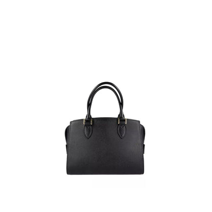 Handbag by Prada for women in calfskin leather black features an refined silhouette, showcasing a secure zipper, ample , and versatile handle for a sophisticated refined aesthetic.