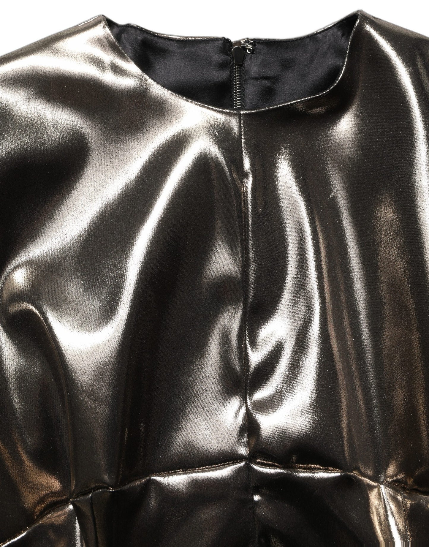 Dolce & Gabbana Metallic Gold Polyester LongSleeve Maxi Dress