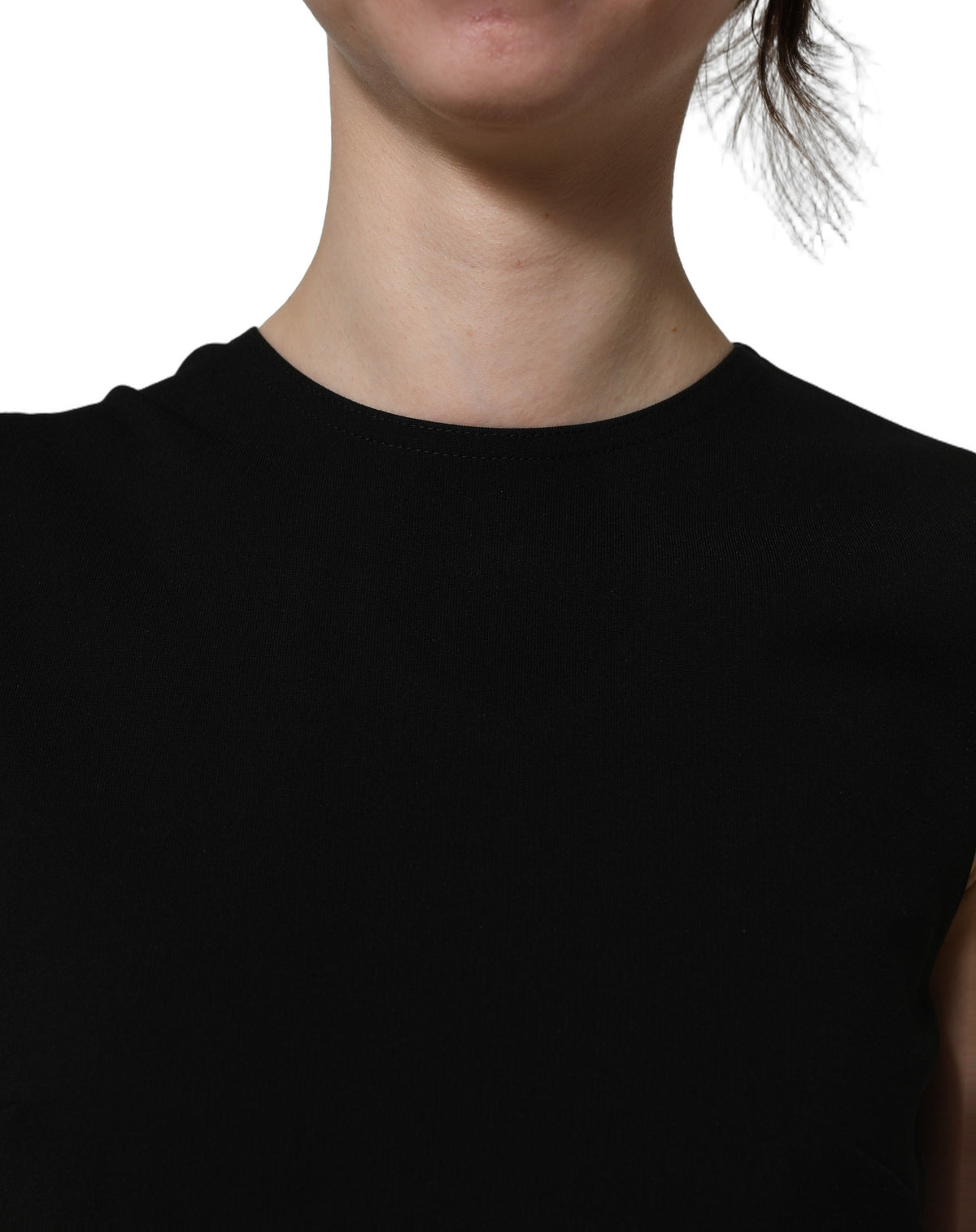 Dolce & Gabbana Women's Cocktail Sleeveless Stretch Viscose & Nylon Maxi Long Dress - Black