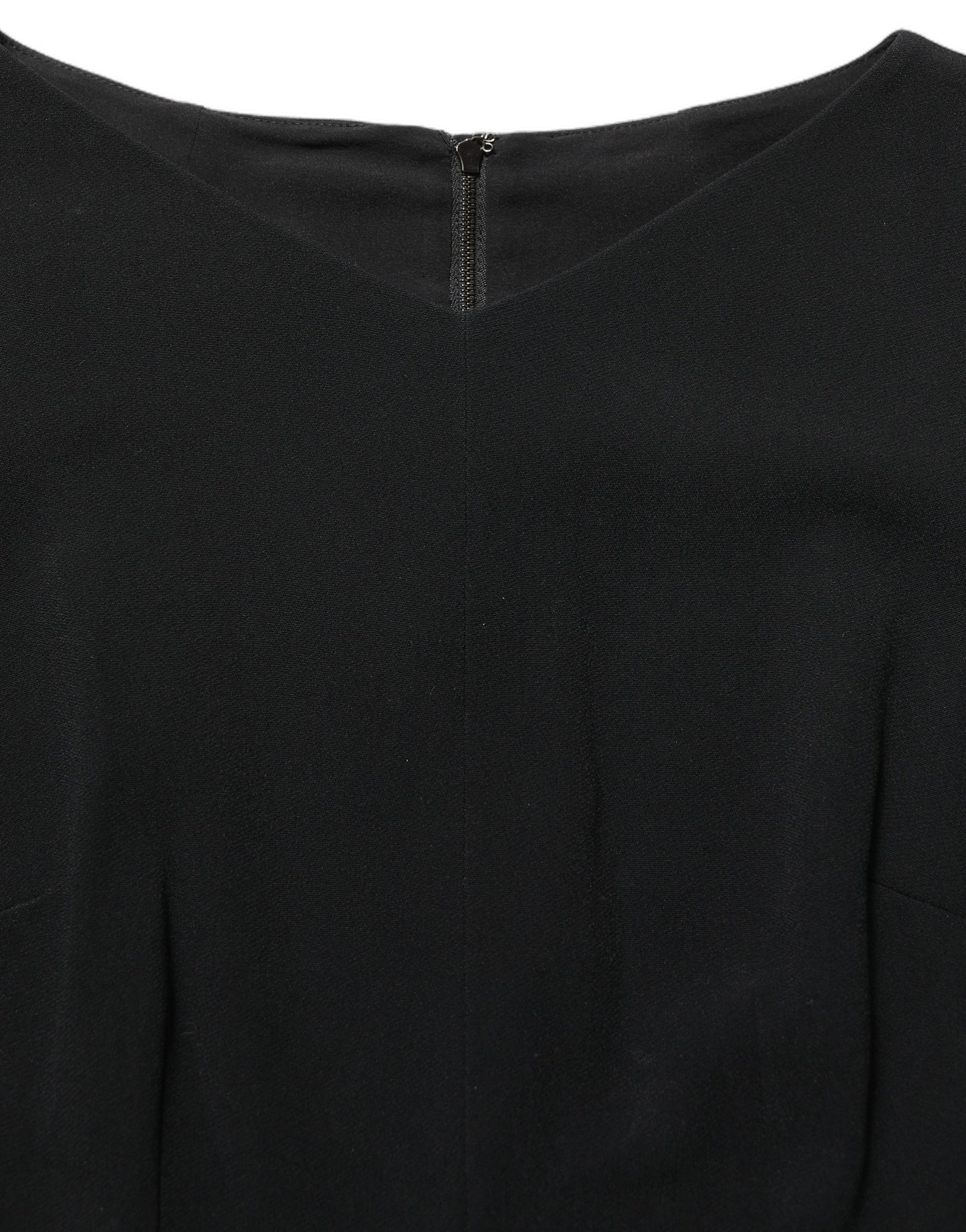 Dolce & Gabbana Black Viscose Short Sleeve A-line Midi Dress