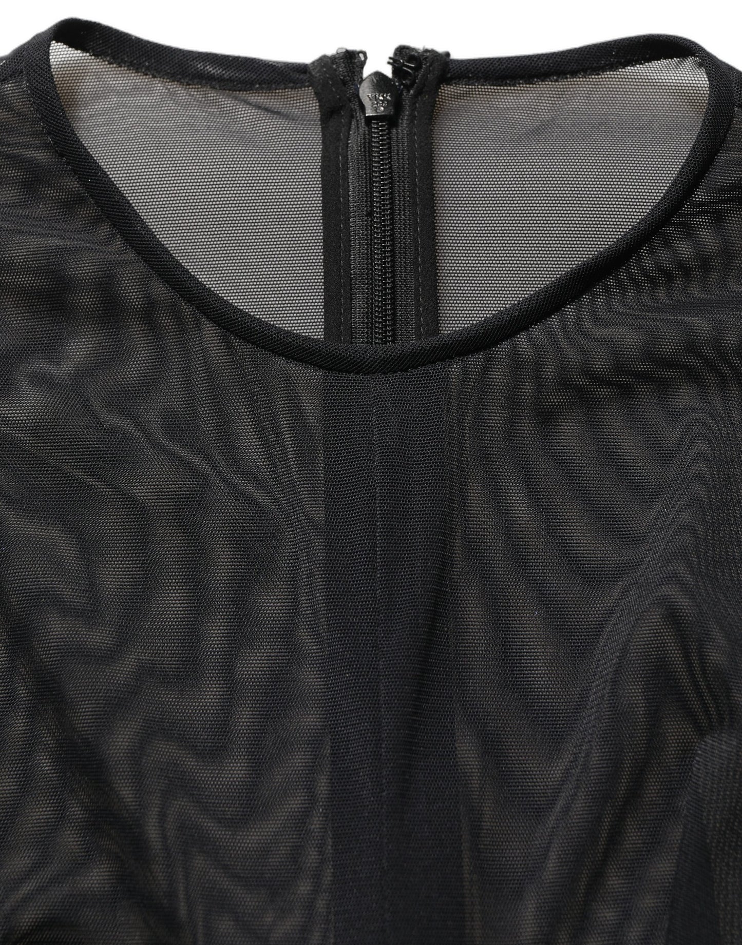 Dolce & Gabbana Black Long Sleeve Sheer Fitted Maxi Dress