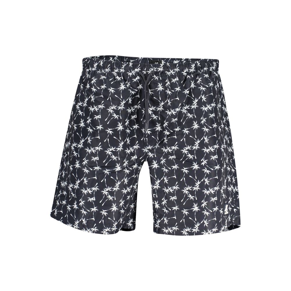 U.S. Grand Polo Waves Men's Polyamide Swim Shorts - Blue Signature Print Print