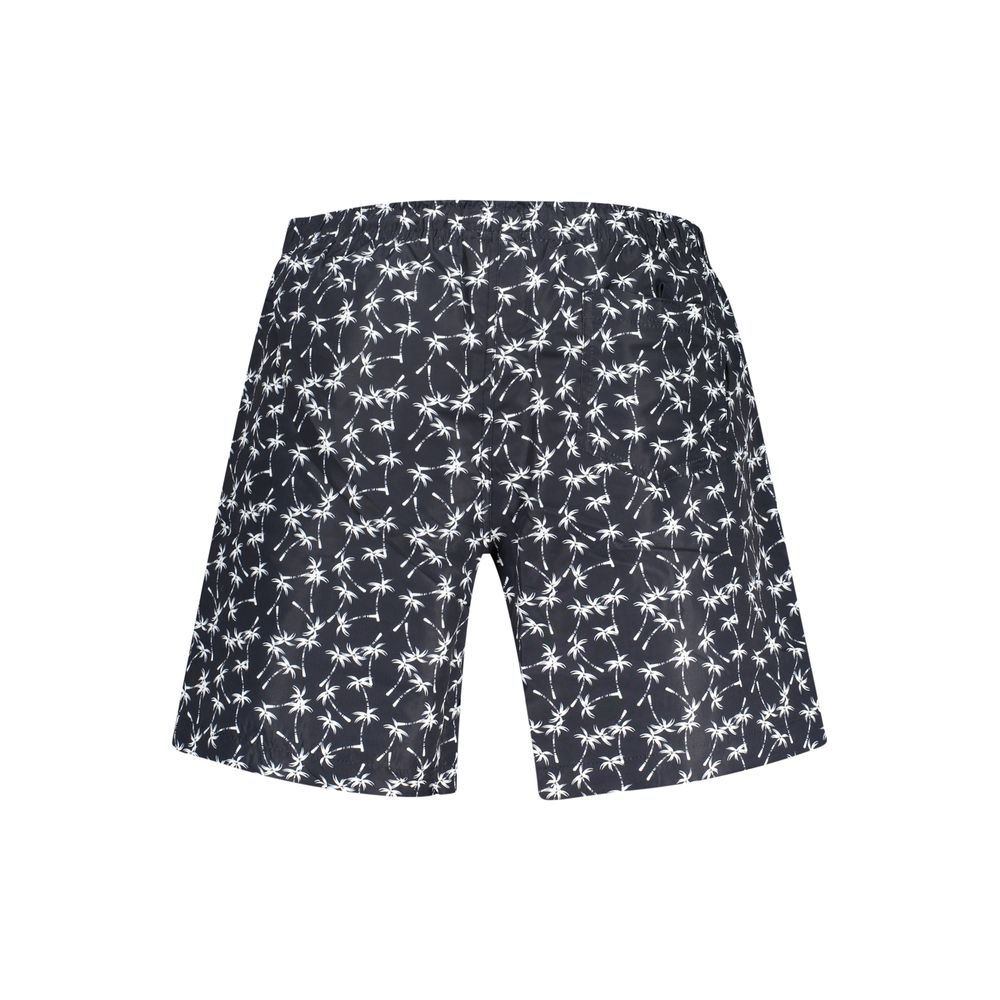 U.S. Grand Polo Waves Men's Polyamide Swim Shorts - Blue Signature Print Print