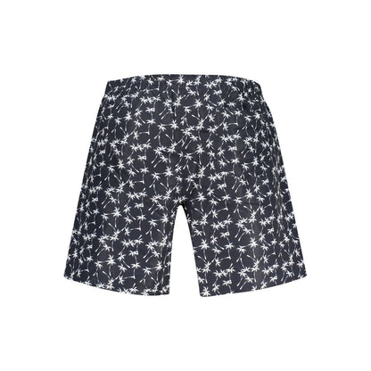 U.S. Grand Polo Waves Men's Polyamide Swim Shorts - Blue Signature Print Print