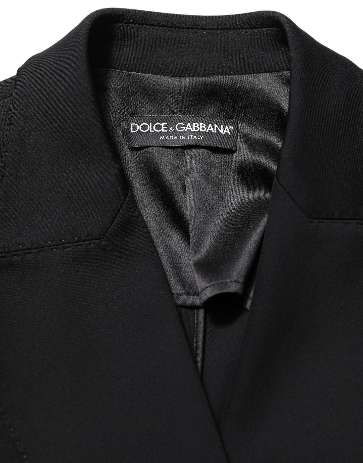 Dolce & Gabbana Black Double Breasted Crepe Blazer Jacket