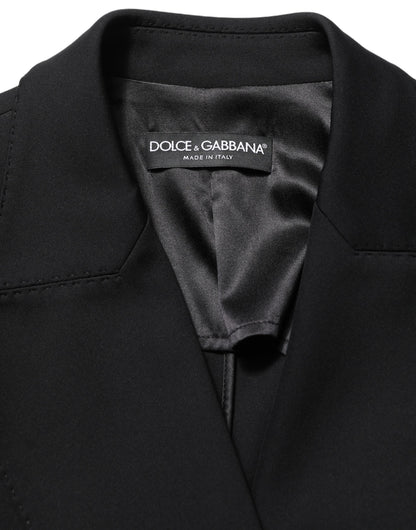 Dolce & Gabbana Black Double Breasted Crepe Blazer Jacket