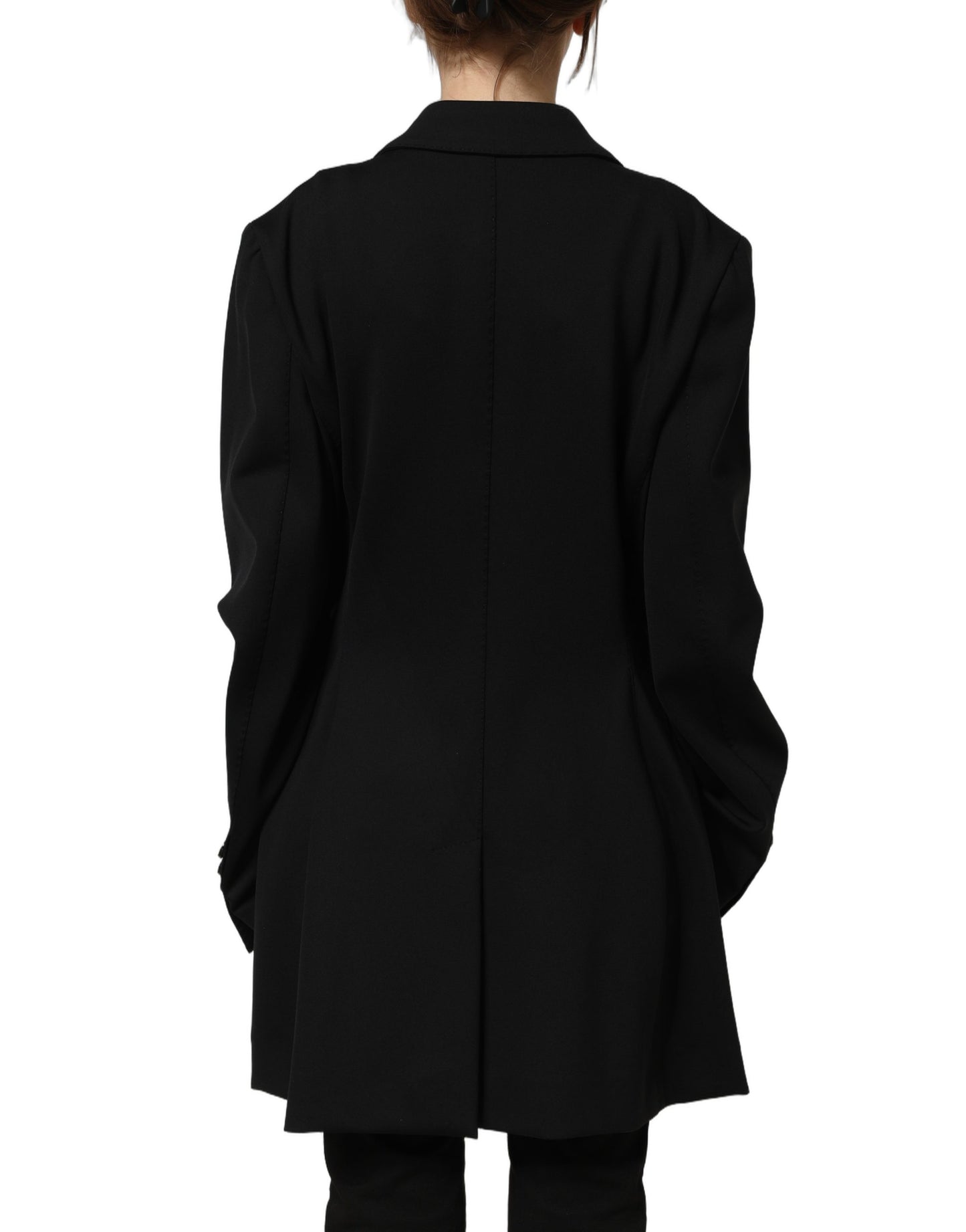 Dolce & Gabbana Black Double Breasted Crepe Blazer Jacket