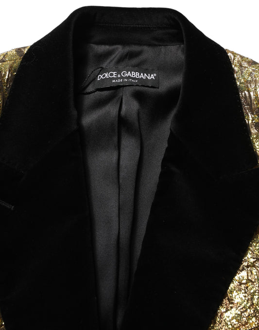 Trench Coat by Dolce & Gabbana for women in polyester film fiber wool & acetate black, gold, floral & jacquard presents a utilitarian silhouette, showcasing a utilitarian wrap neckline and sophisticated for a truly utilitarian look.
