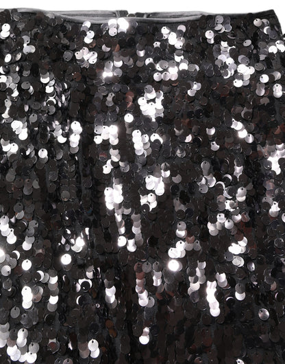 Dolce & Gabbana Brown Sequinned Embellished PencilCut Skirt