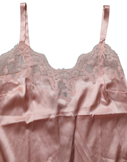 Dolce & Gabbana Light Pink Floral Lace Lingerie Underwear Top