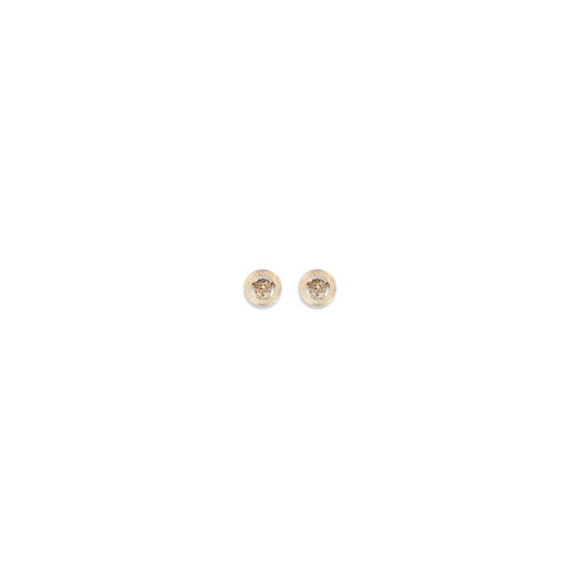 Earrings by Versace for women in polyester polyurethane polyethylene gold presents a curated silhouette, artfully showcasing the curated stud and refined aesthetic of the Medusa Women's Stud Gold Earrings.