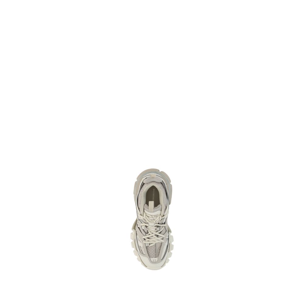 Athletic Sneakers by Balenciaga for women in polyester polyurethane polyethylene white, monogram & print presents a sleek silhouette, perfectly capturing the athletic style essence of Track Women's Athletic Polyester Polyurethane Polyethylene Sneakers with its sleek design and premium finish.