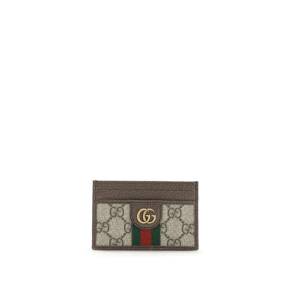 Cardholder Wallet by Gucci for men in polyamide polyurethane leather & coated canvas beige, brown, gold, multicolor, signature & striped showcases a discerning silhouette, artfully capturing the essence of Gg Ophidia Polyamide Polyurethane Leather & Coated Canvas Cardholder Wallet with its functional card-organization compact-design.