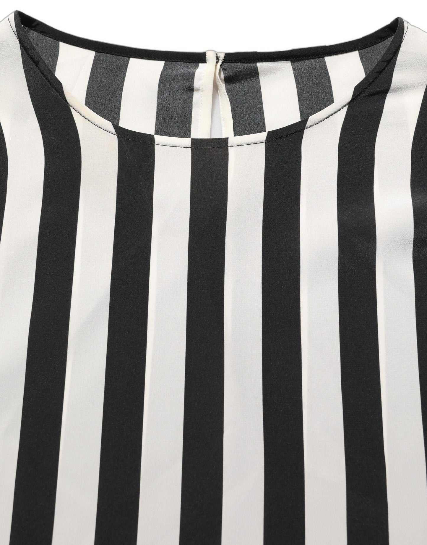 Dolce & Gabbana Black White Stripes Round Neck Blouse Top