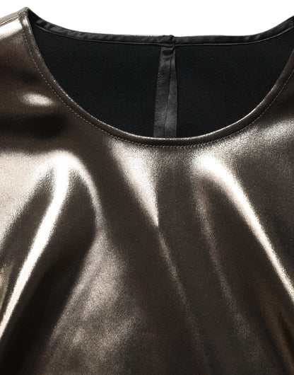 Dolce & Gabbana Metallic Bronze Roundneck SleevelessTank Top
