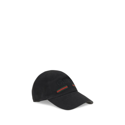 Baseball Cap by Gucci for men in cotton black & signature features an artisanal silhouette, showcasing the artisanal Gg Cotton Baseball Cap design with a refined, artisanal finish.