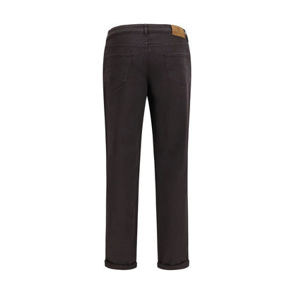 Jeans by Brunello Cucinelli for men in stretch denim cotton brown & signature features an sartorial regular-fit & cropped and cropped with a cut for a sartorial finish.