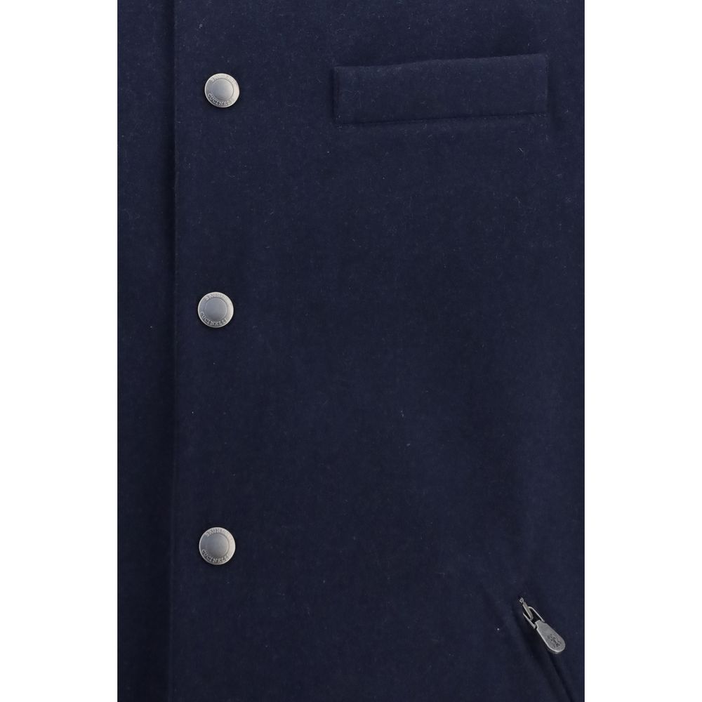 Hooded Vest by Brunello Cucinelli for men in wool blue features a enviable silhouette, elegantly detailed with a enviable and functional pockets & hooded for a enviable finish.