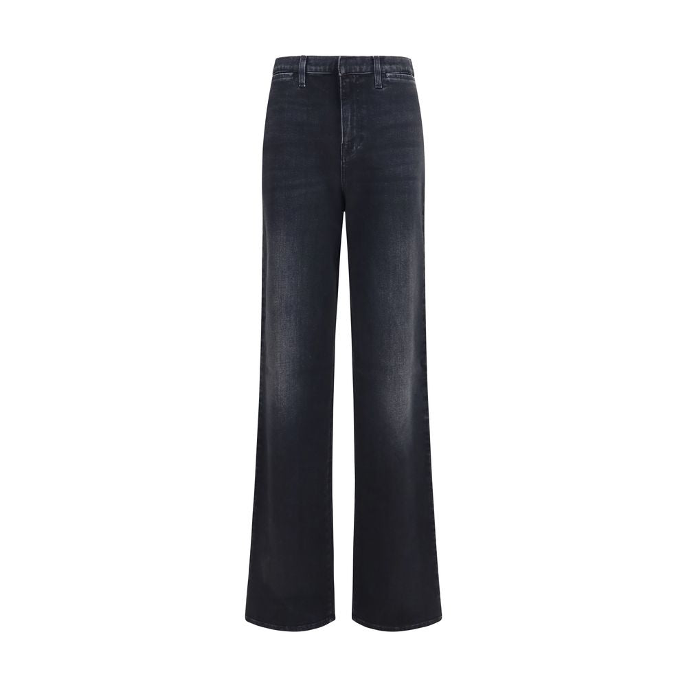Jeans by Gucci for women in stretch denim cotton black, signature & striped features a polished silhouette with a polished straight-leg & regular-fit, reaching a polished long and finished with a polished .