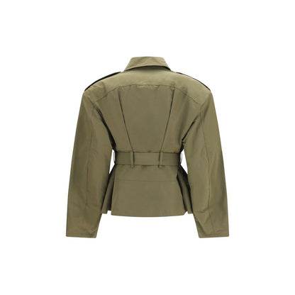 Trench Coat by Alexander McQueen for women in cotton polyester bicolour & signature showcases a contemporary silhouette, detailed with a contemporary high-collar neckline and distinctive pockets for a truly contemporary finish.