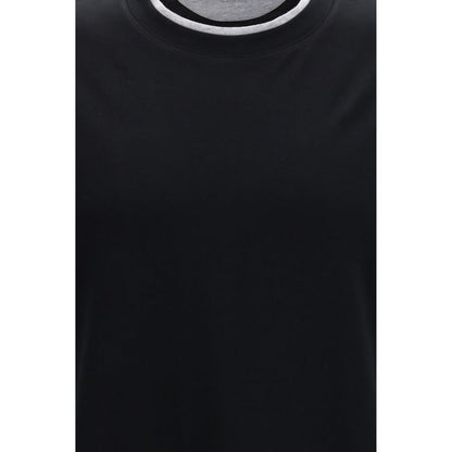 T-Shirt by Brunello Cucinelli for men in cotton black & patterned features an on trend silhouette, perfectly showcasing a on trend and for an elevated aesthetic.