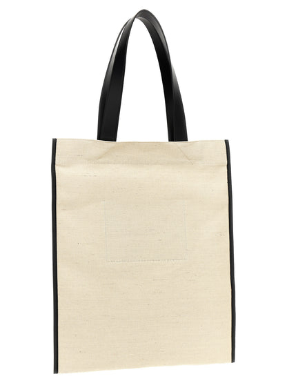Medium Shopper Tote Bag by Jil Sander for women in cotton polyester & horn bicolour, black, white & print features a jet-set Cotton Polyester & Horn Medium Shopper Tote Bag design, complete with a secure , ample , and versatile handle for a jet-set look.