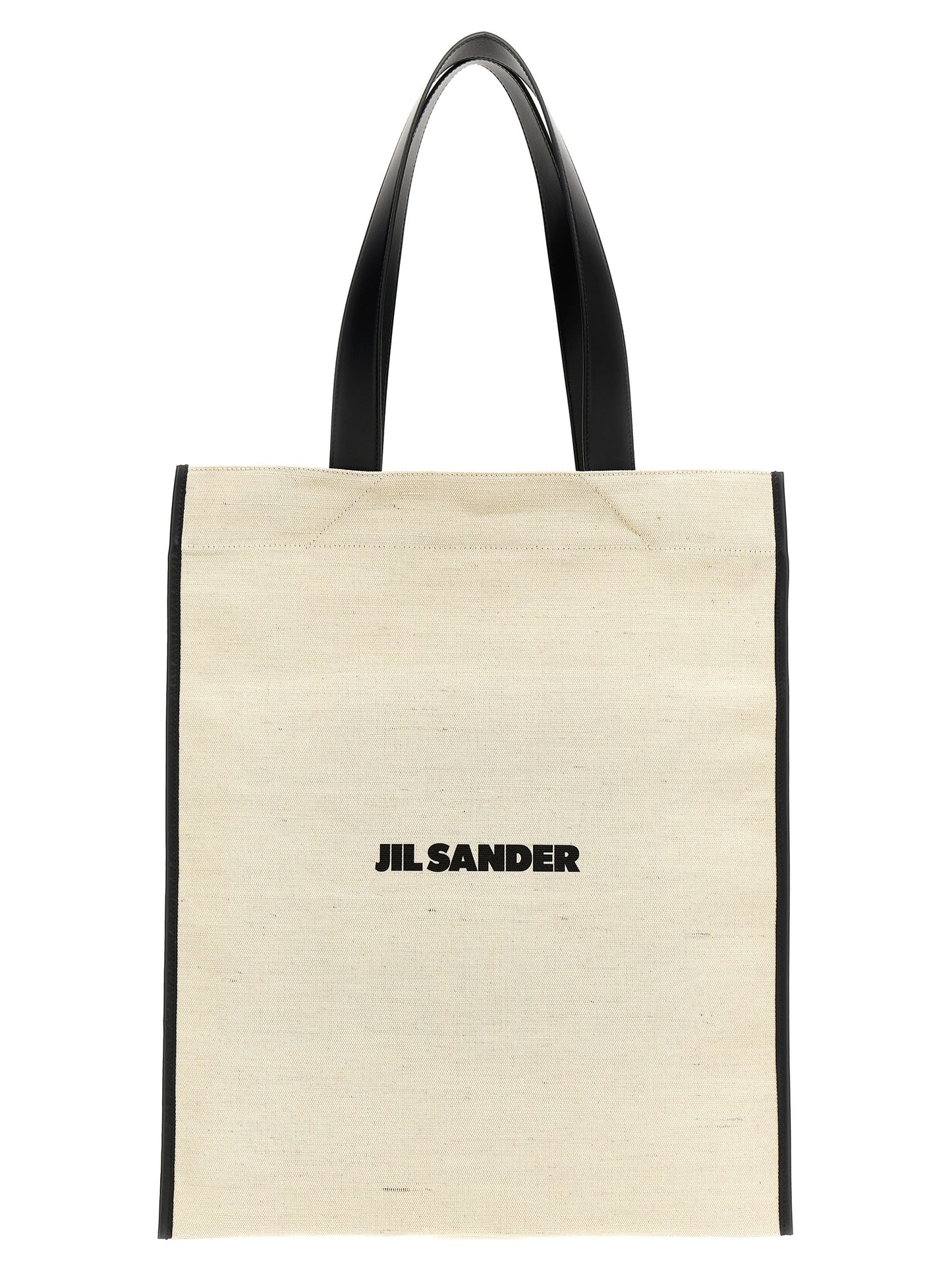 Medium Shopper Tote Bag by Jil Sander for men in leather virgin wool & nylon bicolour, black & white features an jet-set Leather Virgin Wool & Nylon Medium Shopper Tote Bag design with a secure , ample , and versatile for an jet-set finish.