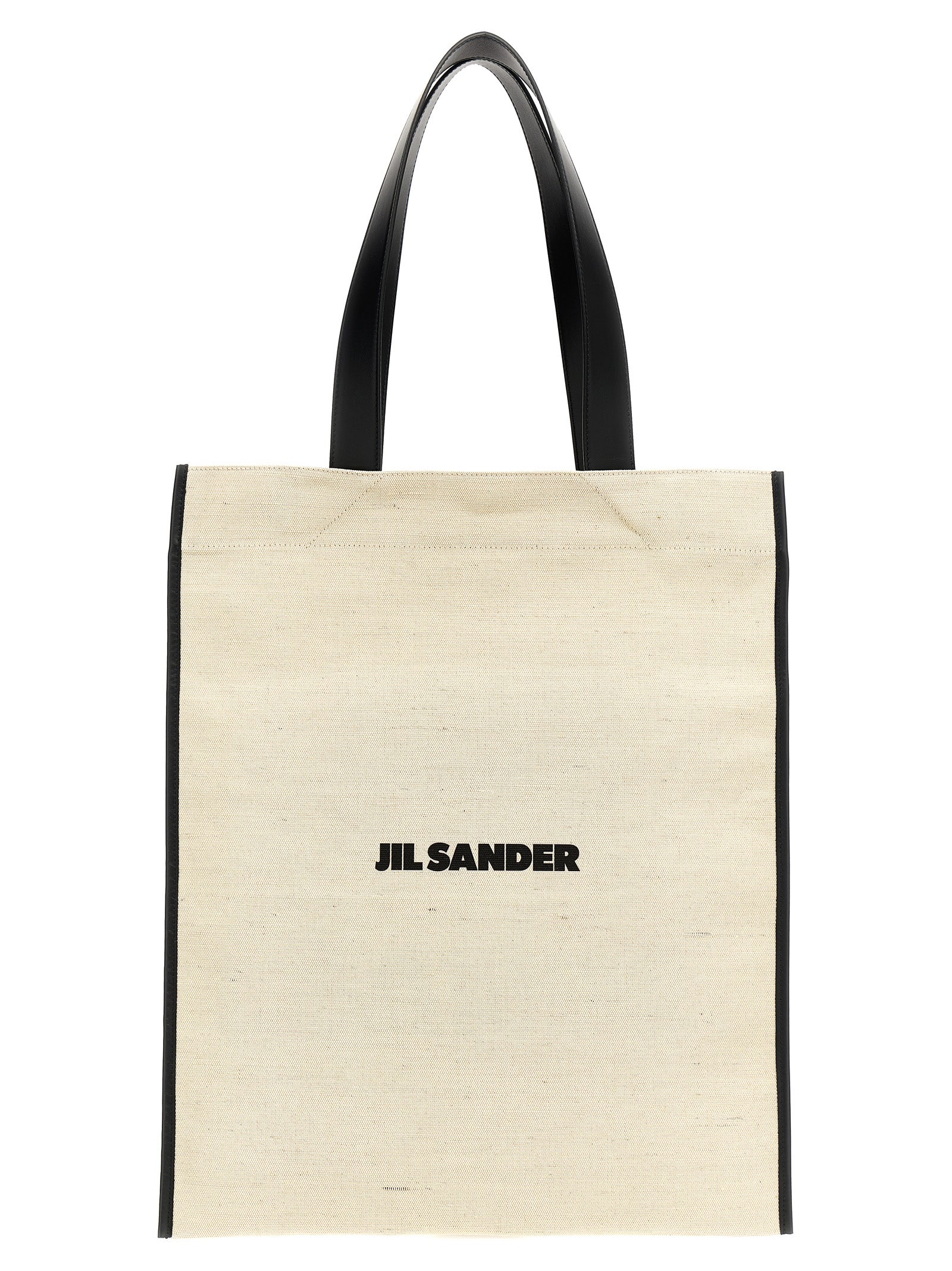 Medium Shopper Tote Bag by Jil Sander for men in leather virgin wool & nylon bicolour, black & white features an jet-set Leather Virgin Wool & Nylon Medium Shopper Tote Bag design with a secure , ample , and versatile for an jet-set finish.