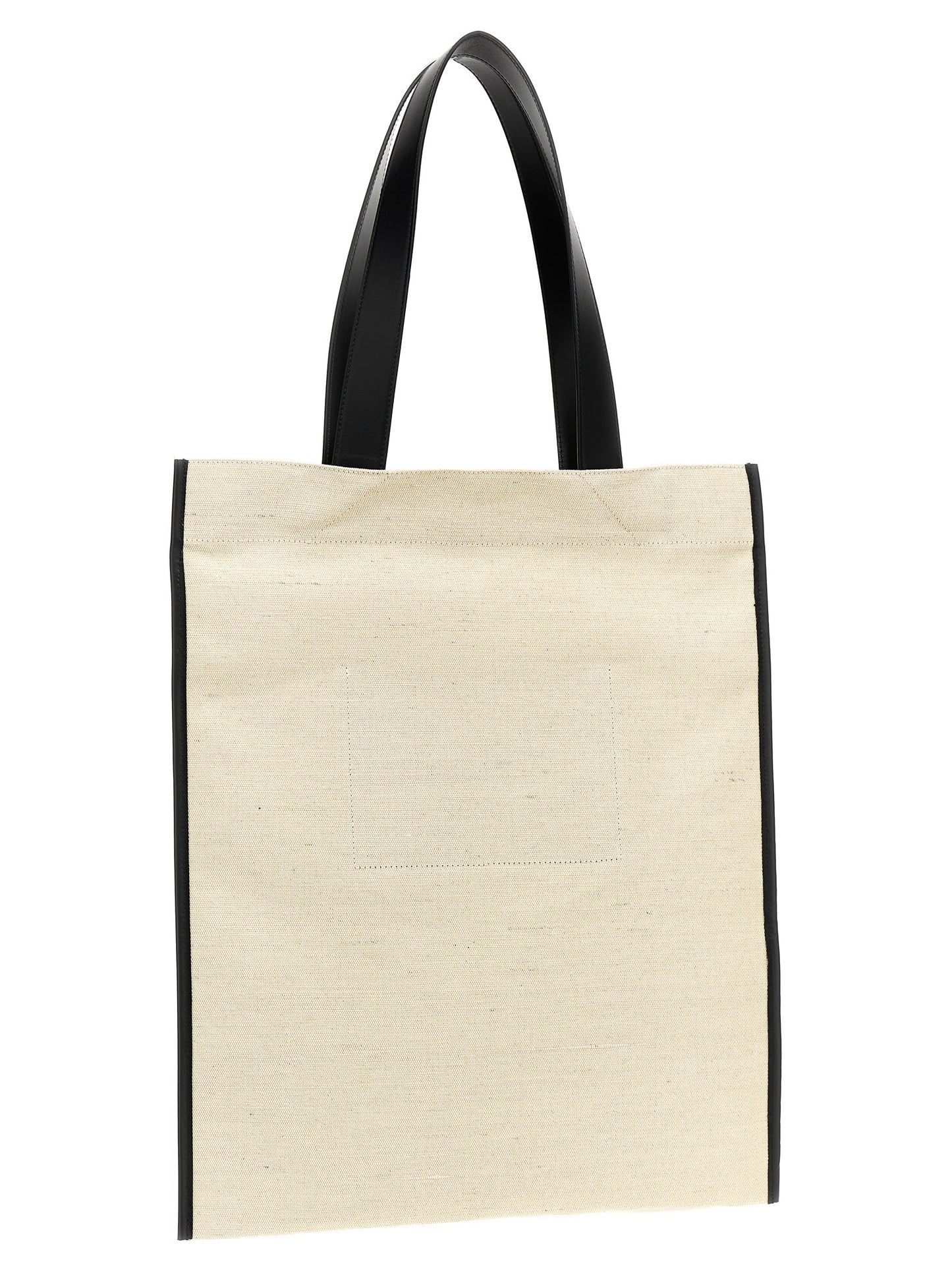 Medium Shopper Tote Bag by Jil Sander for men in leather virgin wool & nylon bicolour, black & white showcases a statuesque Leather Virgin Wool & Nylon Medium Shopper Tote Bag design, featuring a secure , ample , and versatile for a statuesque finish.