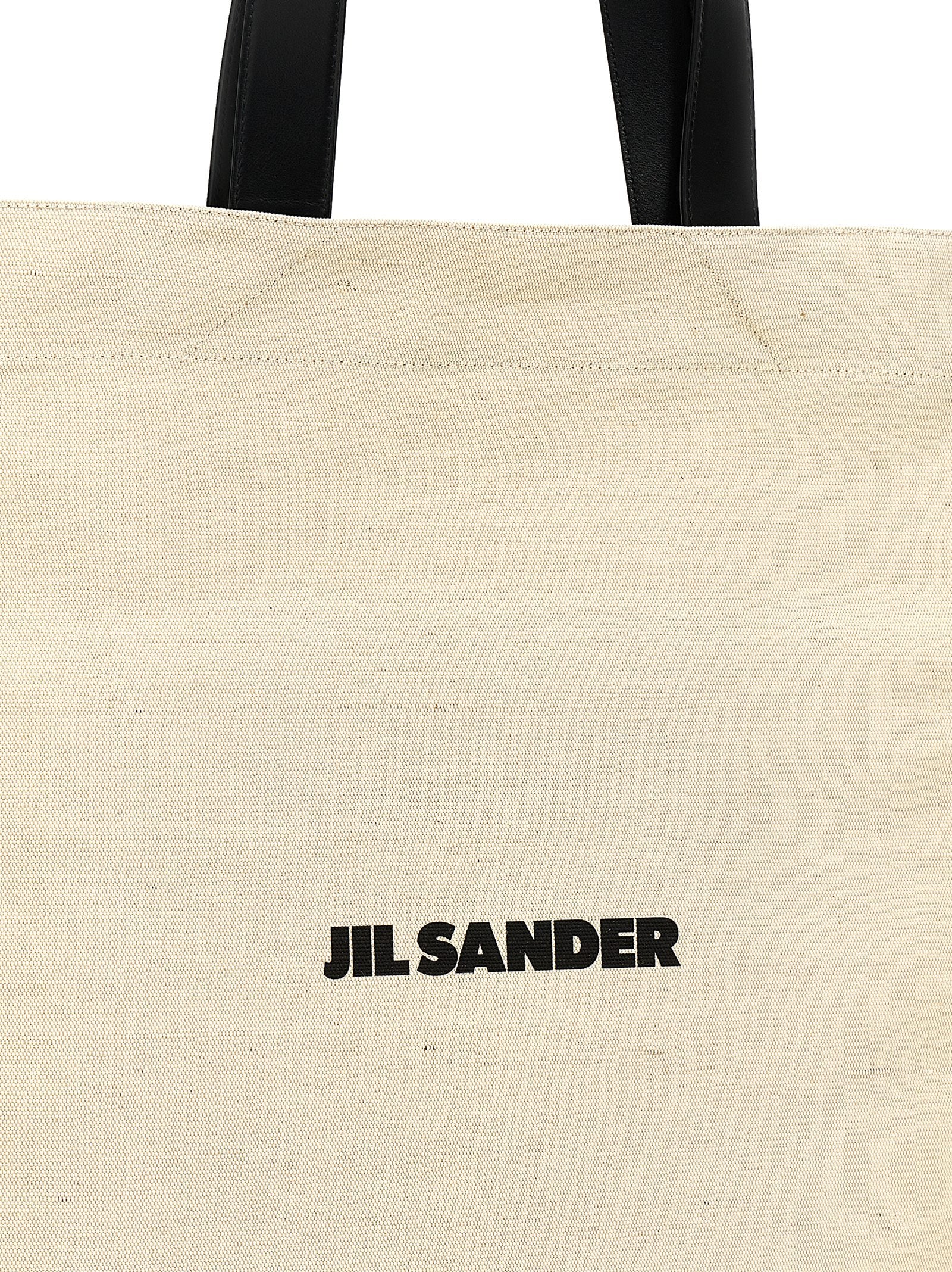 Medium Shopper Tote Bag by Jil Sander for men in leather virgin wool & nylon bicolour, black & white features an jet-set-ready silhouette, showcasing the Leather Virgin Wool & Nylon Medium Shopper Tote Bag design with a secure , ample , and versatile .