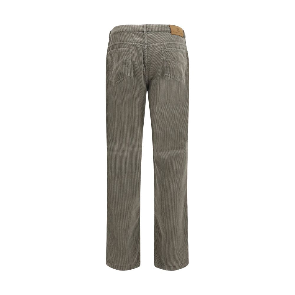 Pants by Brunello Cucinelli for men in stretch cotton corduroy bicolour features a stylish silhouette with a stylish regular-fit, long, and mid rise.