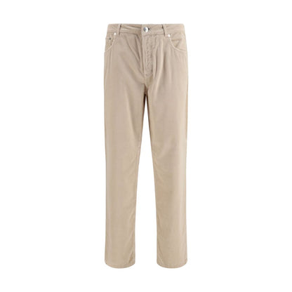 Casual Pants by Brunello Cucinelli for men in stretch cotton corduroy beige presents a refined pantology silhouette, artfully defined by a refined pantology regular-fit, long, and a sophisticated mid rise.