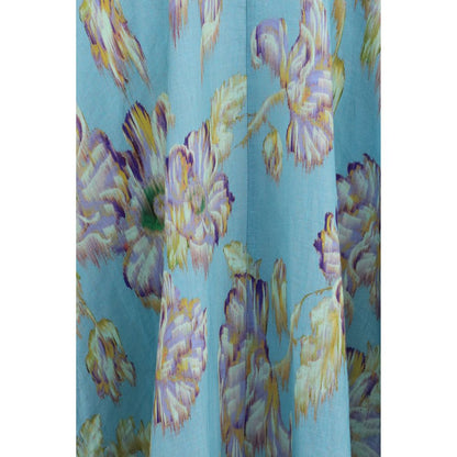 Dress by Alemais for women in linen multicolor & patterned features an eye catching silhouette with a sophisticated , elegant , and a refined midi for a eye catching aesthetic.