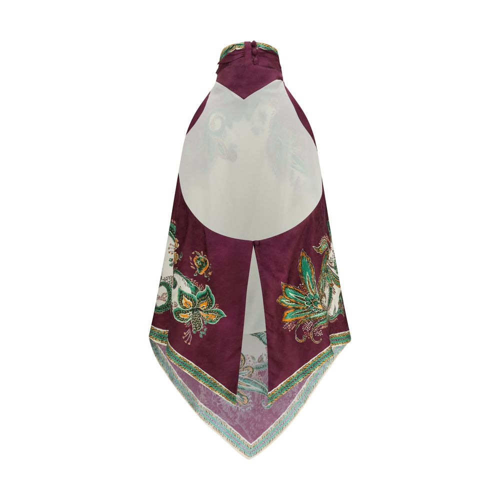 Blouse by Alemais for women in silk & viscose multicolor showcases a sharp silhouette, elegantly detailed with a sharp and sharp .